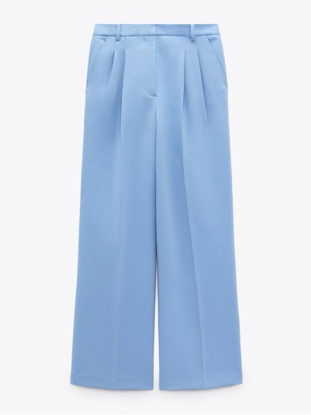 NWT Zara Wide-Leg High-Waist Dress Pants in Light Blue